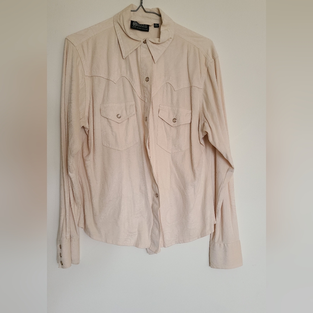 Outback Trading Co. C&W Rodeo Style Light Tan / Cream Button-Up Shirt